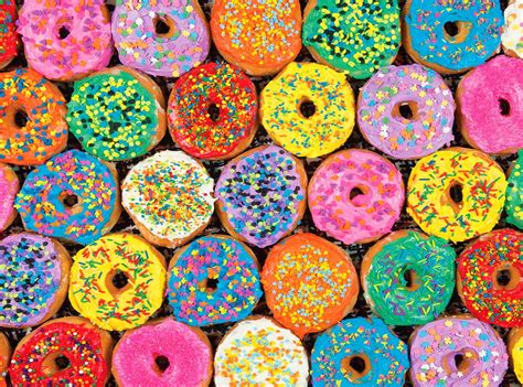 Lafayette Puzzle Company Donuts with Colored Icing and Sprinkles 300 Piece Food & Drink Large ...