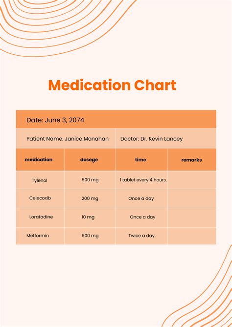 Blank Medication Chart in Illustrator, PDF - Download | Template.net