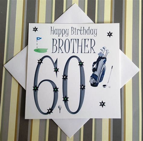 Brother 60th Happy Birthday Golf Card - Etsy