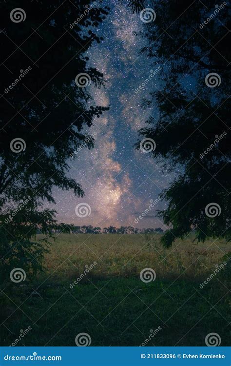 Field at night stock photo. Image of clouds, farm, countryside - 211833096