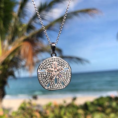 Sand Dollar Necklace With Swarovski® Crystals — Ocean Jewelry Store