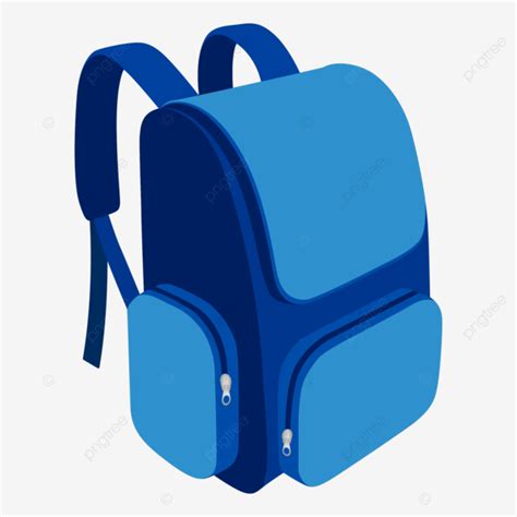 Tas Sekolah Warna Biru Vektor, Perlengkapan Sekolah, Tas Sekolah, Tas PNG dan Vektor dengan ...