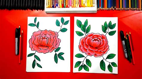 How To Draw A Peony Flower - Art For Kids Hub