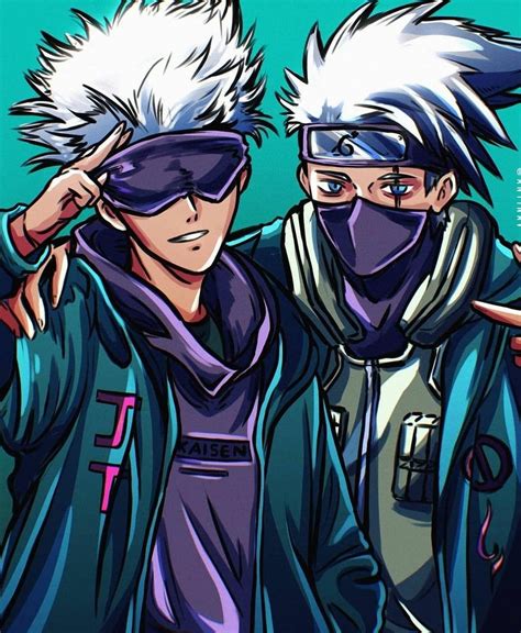 Gojo Satoru and Kakashi sensei | Anime crossover, Kakashi sensei, Naruto art