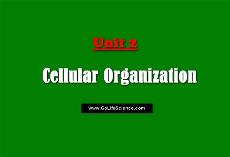 UNIT 2: Cellular Organization (CSIR NET Life Sciences Study material)