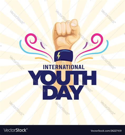 International youth day poster banner Royalty Free Vector