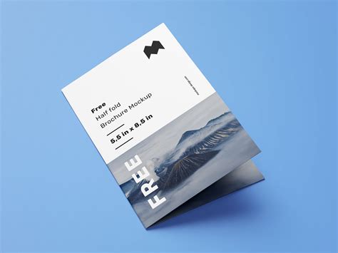 Free US Letter Half Fold Brochure Mockup PSD Set - Good Mockups