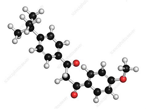 Avobenzone sunscreen molecule - Stock Image - F012/9844 - Science Photo ...