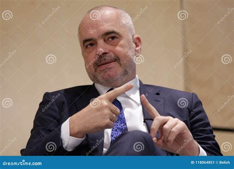 Prime Minister of Albania Edi Rama Editorial Photo - Image of ...