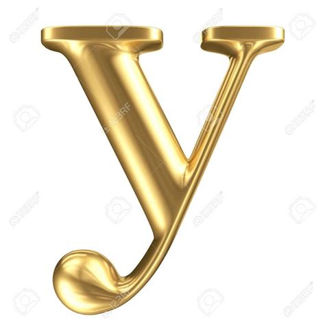 Golden matt lowercase letter y, jewellery font collection Stock Photo - 23195080 in 2021 | Lower ...