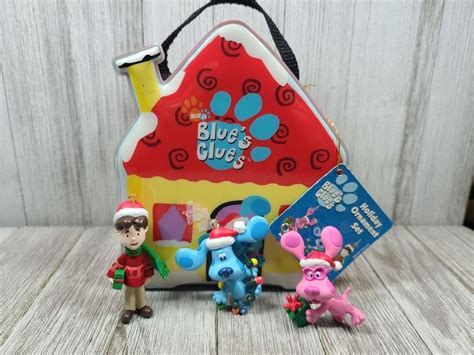 Blue's Clues Holiday Ornament Set 2003 new with tag Nick Jr Carlton on ...