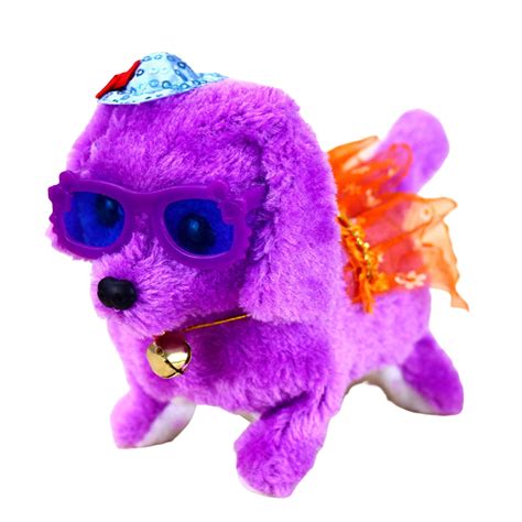 Qinghai Electric Plush Dog Wear Sunglasses Cute Hat Printed Dress Animal Doll Plushie Soothe Toy ...