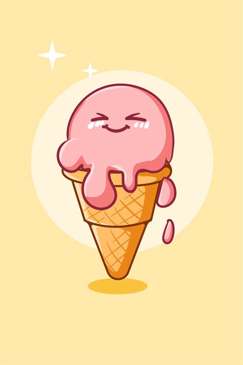 Cute ice cream icon cartoon illustration 3226840 Vector Art at Vecteezy