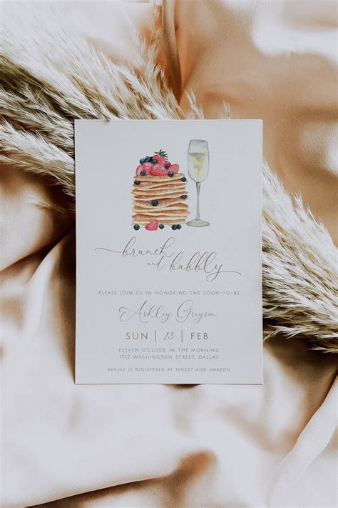 Brunch and Bubbly Invitation Template Bridal Shower Printable - Etsy