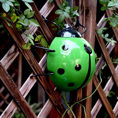 Amazon.com: OwMell Big Size Colorful Metal Ladybug Wall Decor Wall Art Decoration Sculpture ...