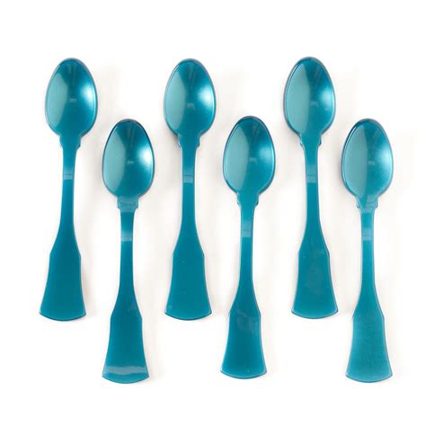 Sabre Set of 6 Demitasse Spoons, Turquoise | Gump's