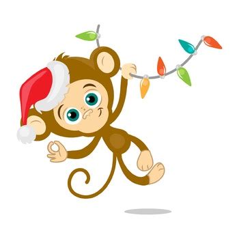 Cartoon Christmas Monkey