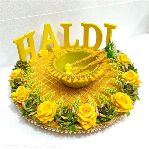 Indian Haldi Sangeet Thali Platter /indian Wedding Rituals - Etsy New ...