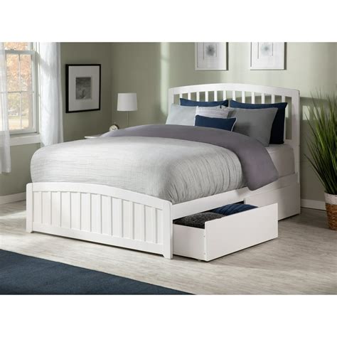 Richmond Queen Platform Bed with Matching Foot Board with 2 Urban Bed Drawers in White - Walmart ...