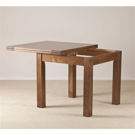 Savoy Rustic Solid Oak Small Flip Top Extending Dining Table - Made with Oak