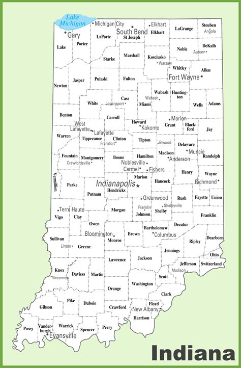 Indiana county map - Ontheworldmap.com