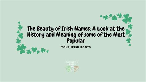 The Beauty of Irish Names: A Look at the History and Meaning of some o – Irishstrong