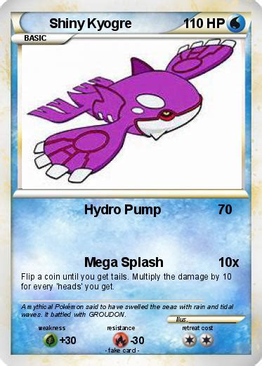 Pokémon Shiny Kyogre 20 20 - Hydro Pump - My Pokemon Card