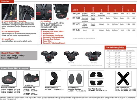 Riddell Shoulder Pads Size Chart - Greenbushfarm.com