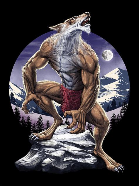 Werewolf Full Moon Howling Digital Art by Nikolay Todorov - Fine Art America