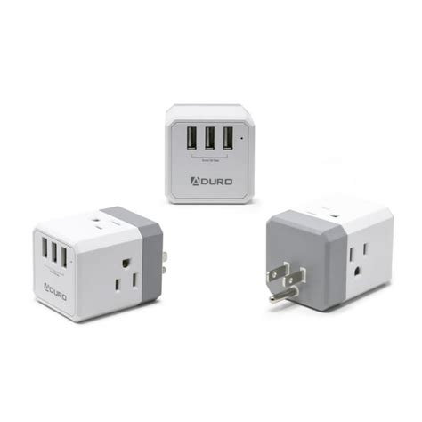 Aduro Multiple Plug Outlet Extender with USB Charger Surge Protector ...