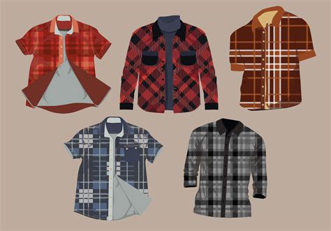 Flannel Pattern Shirt Vector Pack 142426 Vector Art at Vecteezy