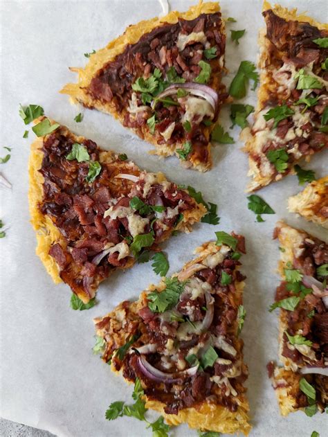 Low Carb Chicken Crust Pizza with BBQ Toppings