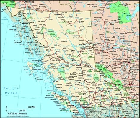 British Columbia, Canada Political Wall Map | Maps.com.com