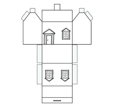 Foldable House Template Printable Paper Free Folding Gingerbread | Basteln mit papier vorlagen ...