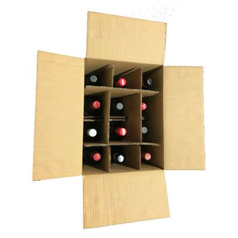 12 Wine Bottle Strong Cardboard Box with Inserts - Bundle - We Can ...