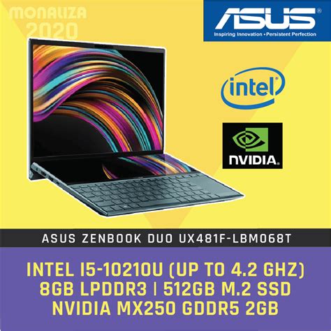 Asus Laptop Zenbook Duo UX481F-LBM068T (Celestial Blue) - Monaliza