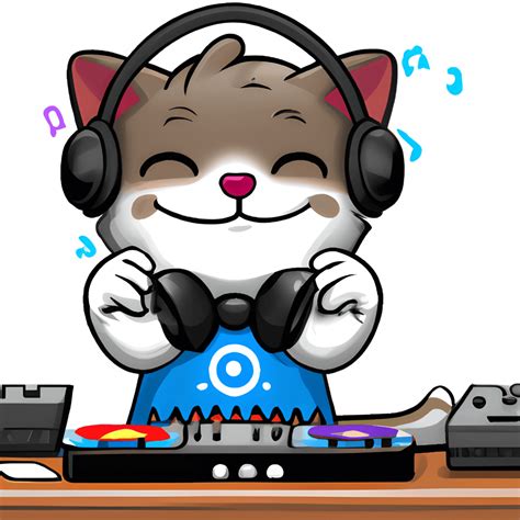 Cute DJ Cat Graphic · Creative Fabrica