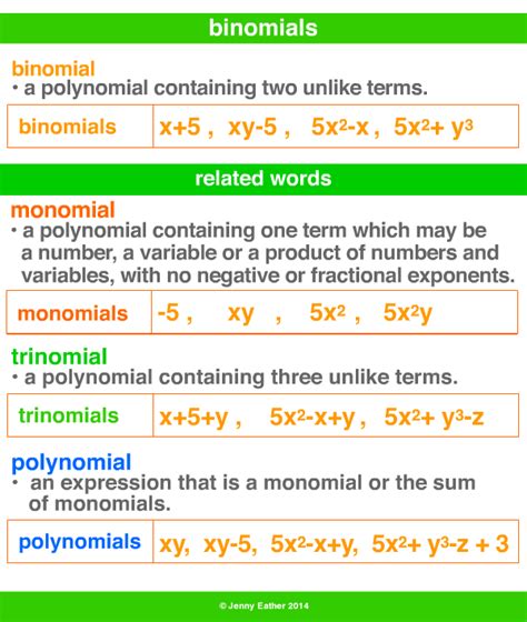 binomial ~ A Maths Dictionary for Kids Quick Reference by Jenny Eather