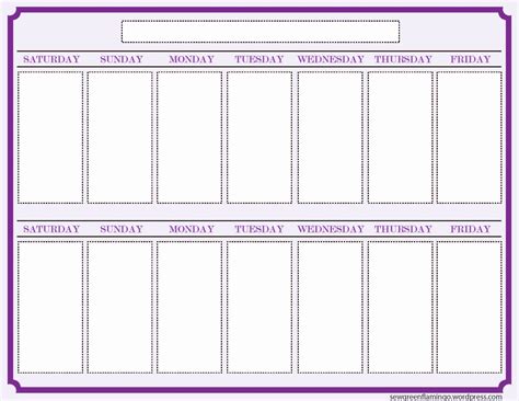 Monday To Friday 2 Week Calendar Template | Example Calendar Printable