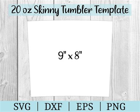 20 Oz Skinny Tumbler Template SVG Vector Clipart Cut File Cricut Tumbler Wrap File Svg Dxf Eps ...