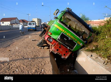 Lorry crash, truck crash, The Gambia, West Africa Stock Photo - Alamy