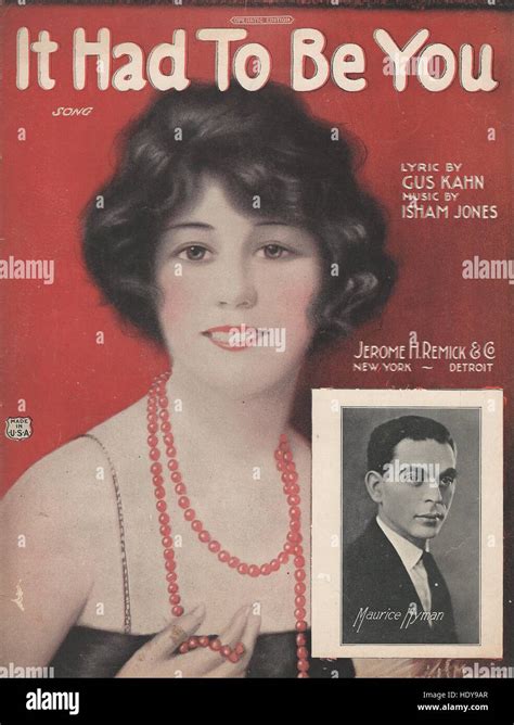 "It Had to Be You" 1924 Sheet Music Cover Stock Photo - Alamy