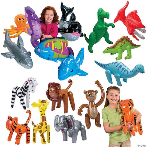 Inflatable Animals Assortment Kit - 36 Pc.