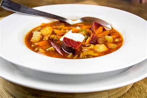 Borscht with Horseradish & Dill Sour Cream Recipe