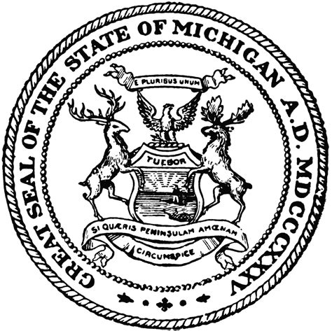 Michigan State Seal Page Coloring Pages