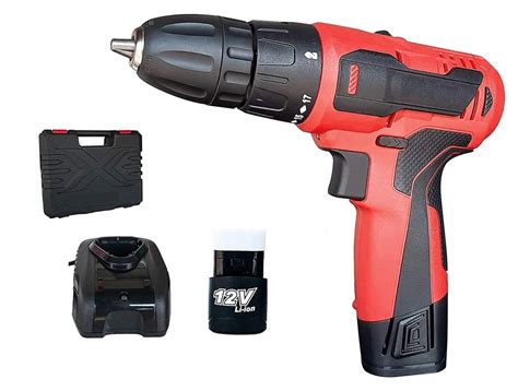 Cordless Rechargeable Drill Driver, 12V Single Battery Drilling Machine ...