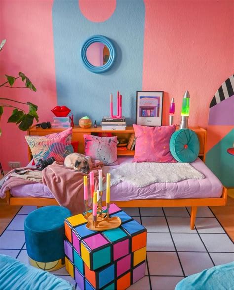 Funky Bedroom, Retro Bedrooms, Retro Bedroom Ideas, Colorful Apartment ...