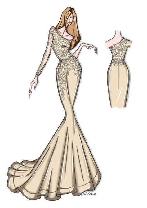 Prom Dress Drawing at PaintingValley.com | Explore collection of Prom ...