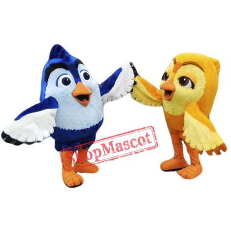 College Blue and Yellow Bird Mascot Costume