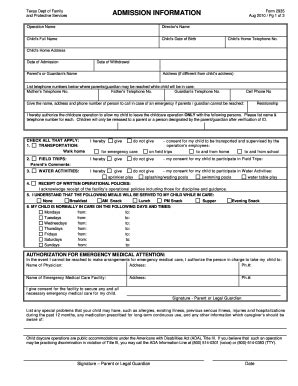 Fillable Online Texas Dept of Family and Protective Services Form 2935 Aug 2010 / Pg 1 of 3 ...